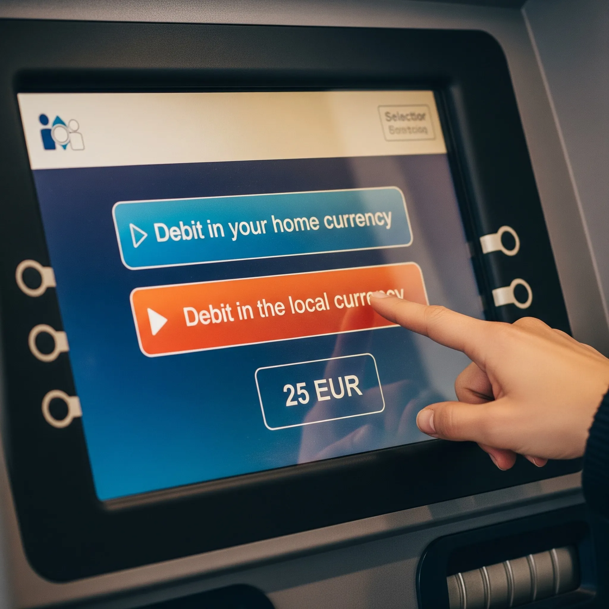 ATM screen asking whether to accept the conversion rate or decline it