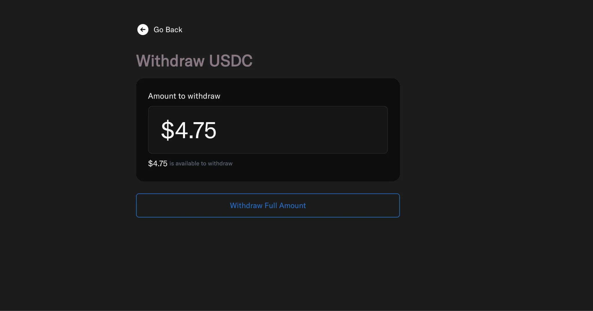 Moonwell Withdraw USDC page showing the amount field and Withdraw Full Amount button